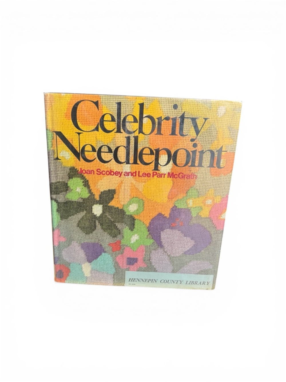 Vtg Celebrity Needlepoint Book, Library copy